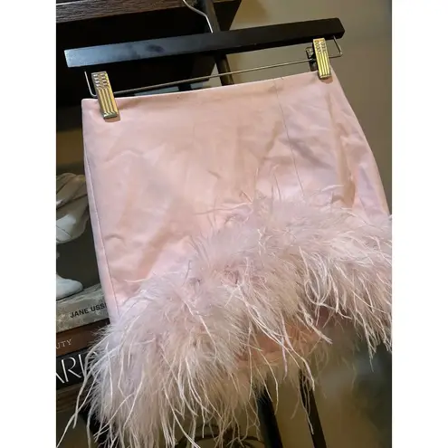 Lamarque Magnolia Vegan Leather Mini Skirt Pink Parasol Womens Size XS