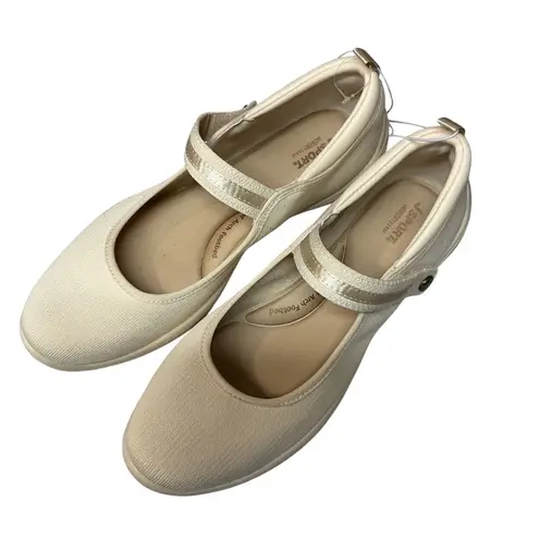 Jsport Women's Melody Cushioned Memory Foam Casual Flat Shoes Cream Size 10 NWB