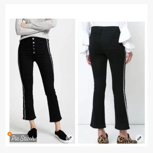 Veronica Beard Carolyn Baby Boot Cut Raven Tuxedo Stripe Jeans