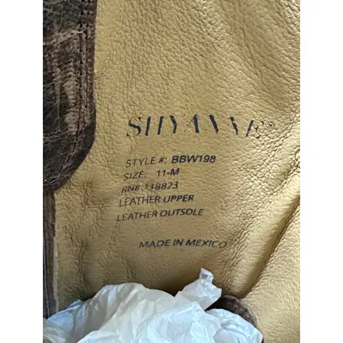 Shyanne Womens Darby Western Boots Brown Leather Size 11 NWOB Classic Square Toe