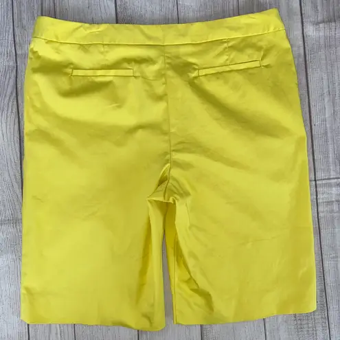 Jones New York signature stretch women 14 cotton blend chino Bermuda shorts yellow