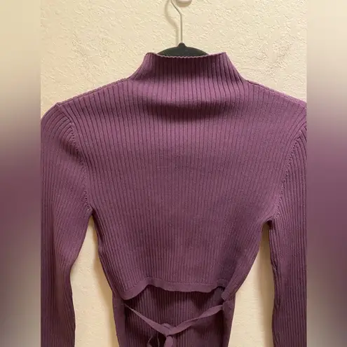 Babaton Aritzia Sculpt Knit Tie-Back Sweater In Dewberry Purple Size XS NEW