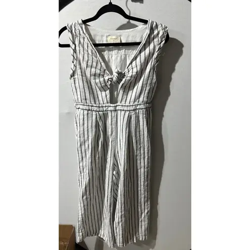 Everly  Women's Striped Knot‎ Front Jumpsuit Sleeveless Casual Comfy - Medium
