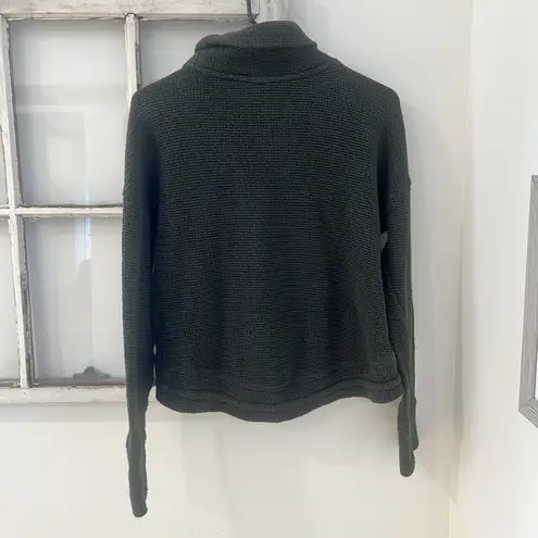 Sweaty Betty Restful Boucle Knit Funnel Neck Cropped Top Green Size XS