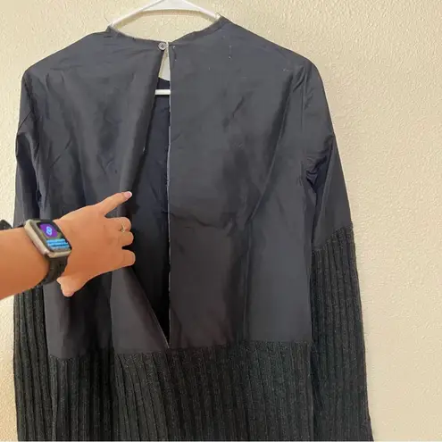 Marni dark grey raw cut silk wool cashmere dual fabric sweater 38 / US2 Gray Size 2