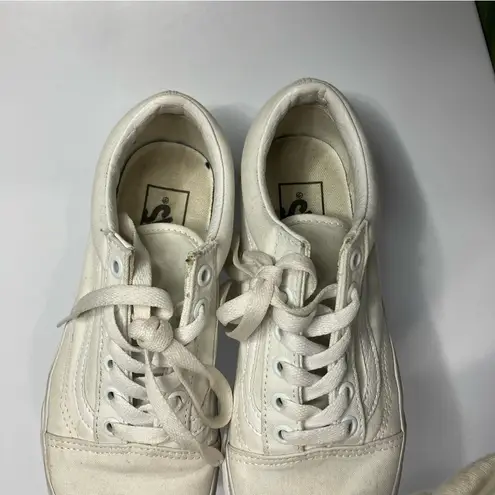 Vans  old skool‎ lace up sneakers all white size 6