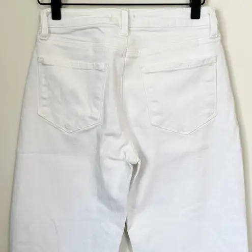 L'Agence NWT White Wide Leg Raw Hem Jeans - Size: 25