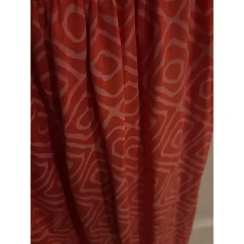 Fresh Produce Orange Geometric Print Smocked Maxi Dress Women's Size Small
