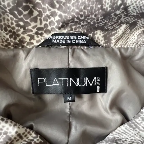 Platinum Utex Snakeskin Print Trench Rain Coat Tan Size M