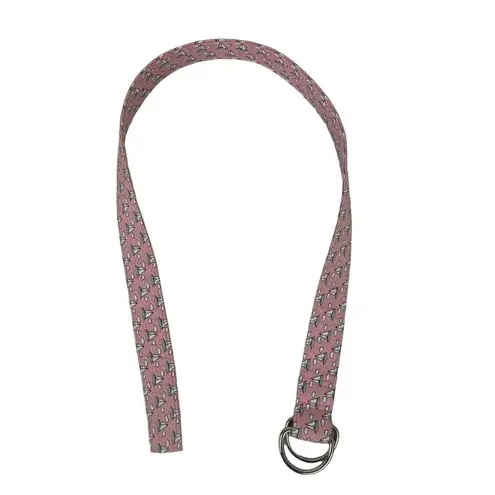 Vineyard Vines  Pink boat Logo D-Ring Belt 100% Cotton Size Small