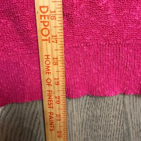 Vtg Viaone Italy Textured Knit Sweater Top Fushia Pink Short Sleeve Top Size 6