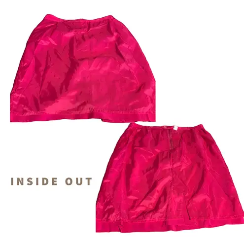 VINTAGE UNBRANDED FUCHSIA PINK SILK SKIRT (16)