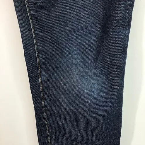 Crippen Dark Rinse Denim Slim Straight Cropped Jeans Deep Blue Size 24