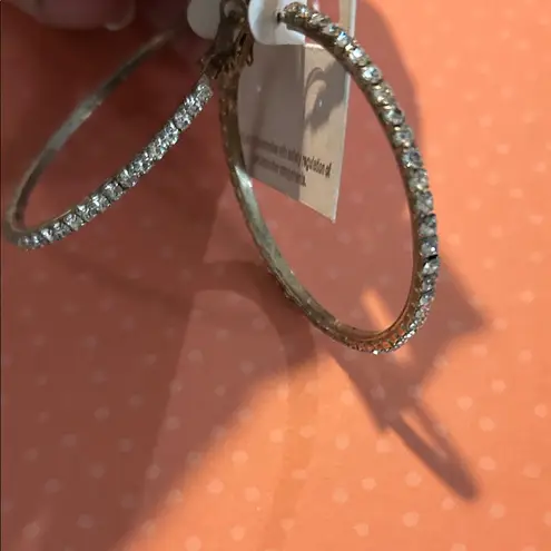 Encore Jeans Silver Hoop Earrings Gold