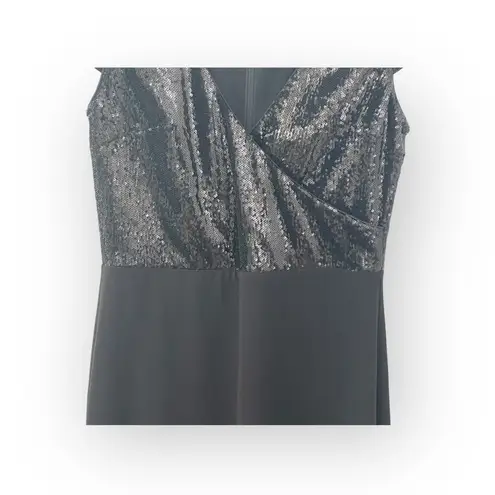 Dress the Population new 𖦹 Jaleah Sequin Surplice Cap Sleeve MIDI Dress 𖦹 Black