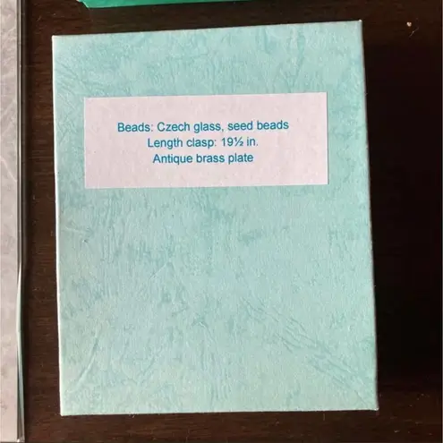 Czech glass aqua colored necklace and earrings set