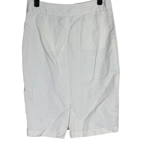 Kate Spade Saturday Pencil Skirt High Waisted Knee Length Cotton Skirt 2 White