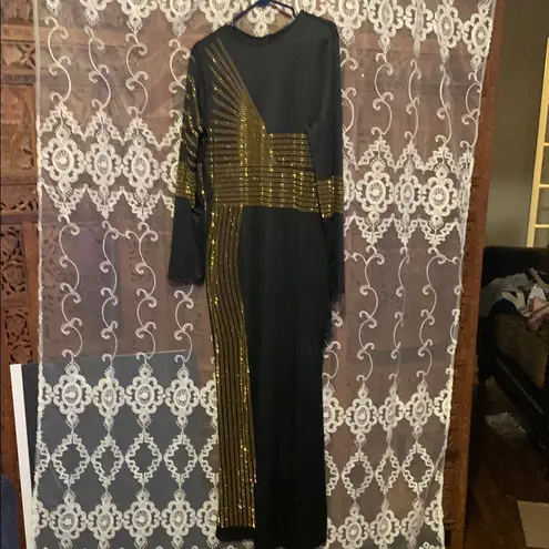 Elegant Black and Gold Women's Dress Size XXL
