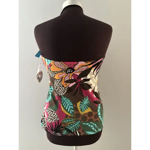 Bleu Rod Beattie Run Wild Bandini Tankini Top Size 14 Multicolored Floral NWT