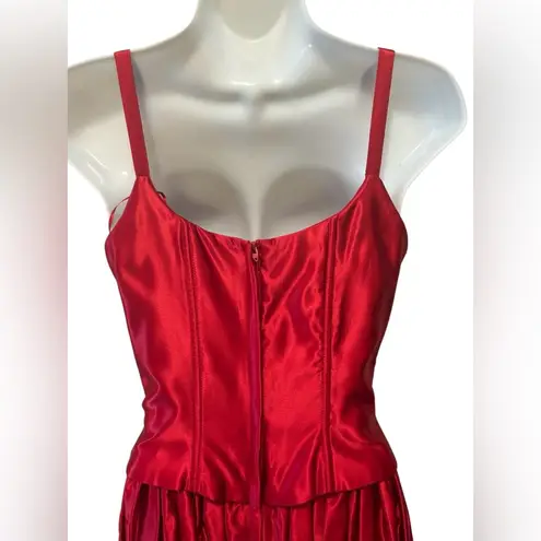 Gunne Sax VTG Jessica McClintock Lipstick Red Formal Gown Size 5/6 Crinoline