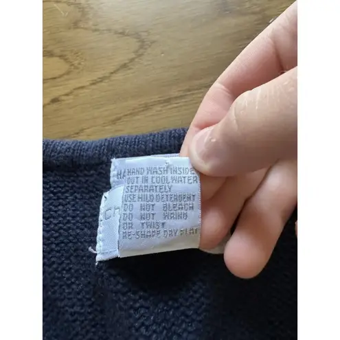 Christopher & Banks Women Size Large Sweater Vest Embroidered Floral GrandmaCore Blue