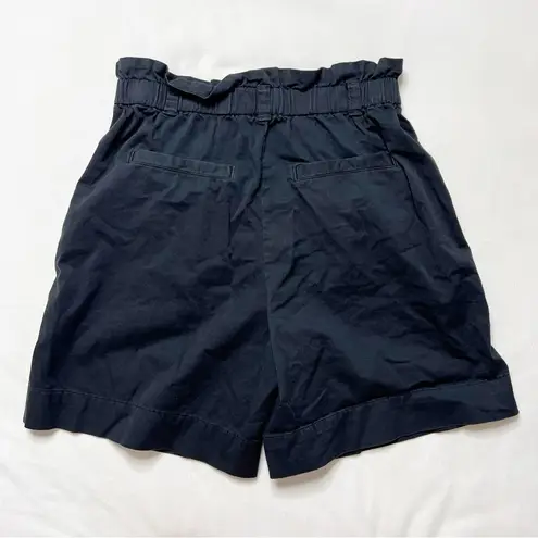 Everlane  The Paperbag Shorts Ruffle Elastic Waist Black Organic Cotton