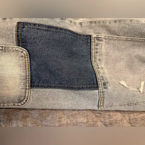 INC International Concepts Blue Patchwork Boyfriend Jeans Size undefined
