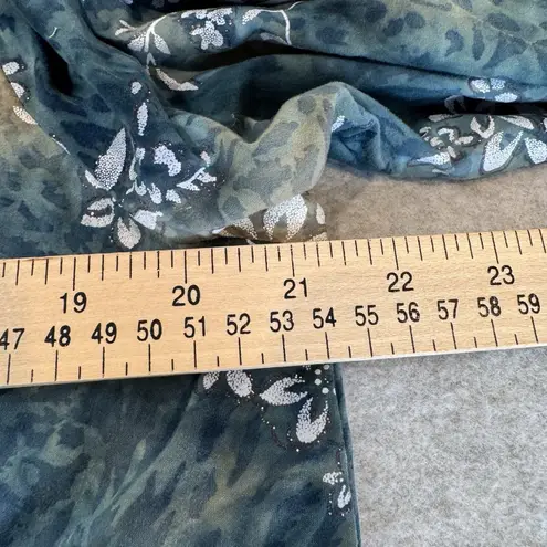 Vintage Y2K Brittany Black Top Womens 1X Green Forest Fairy Sparkle Tie Dye