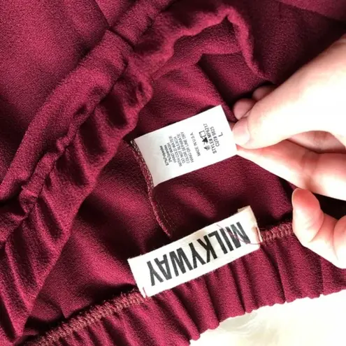 Wine Burgundy Wide Leg Cropped Coulettes NWOT Size undefined