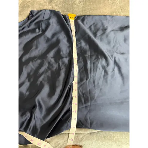 NWT Dessy Collection Size 18 R1 Midnight Navy Blue Keyhole Back Dress Gown FLAW