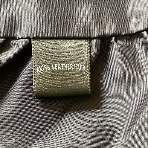 Lafayette 148 New York Women’s Lambskin Leather Moto Ruched Jacket Size 6