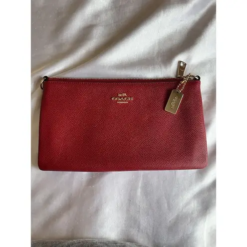 Coach  F57465 Wristlet/Wallet Clutch Leather Large Bright Pink/Red No Wrist Strap