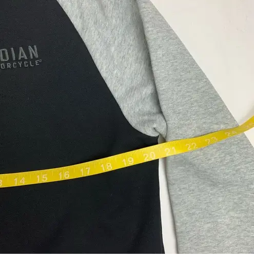 Indian Motorcycles womens medium contrast sleeve zip up sweatshirt black gray