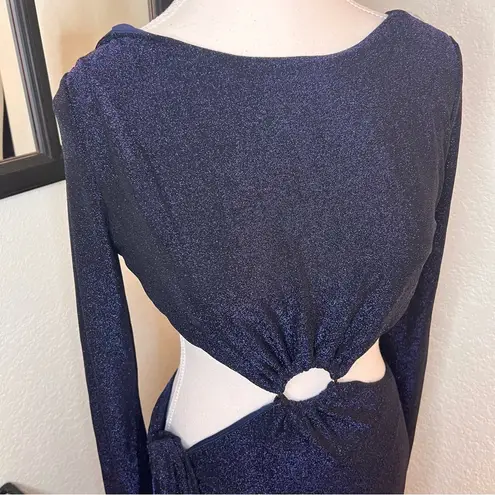 Meshki  Navy Christina Backless‎ Wrap Dress Size L NWT