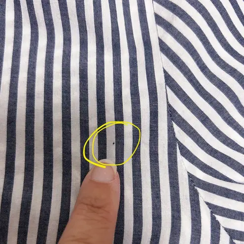 Derek Lam 10 Crosby Blue White Stripe Hidden Button Up Side Corset Tie Tunic 6