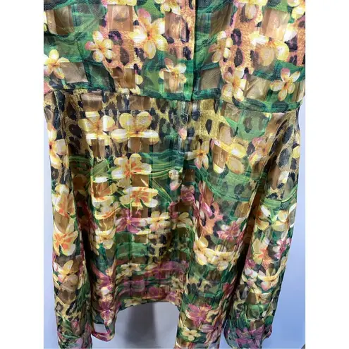 Gabby Skye Yellow Floral V Neck A Line Tank Dress Size 10 NWT