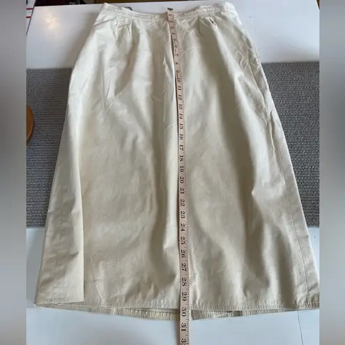 Vintage Ivory Cream Faux Suede Column Maxi Skirt 28” Waist Fits Modern Sz 6