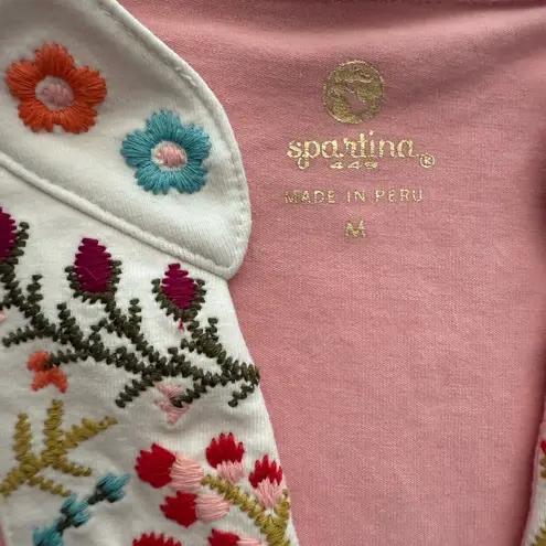 Spartina 449 Cordelia Blossom Embroidered Pink Coral Dress Size Medium Boho