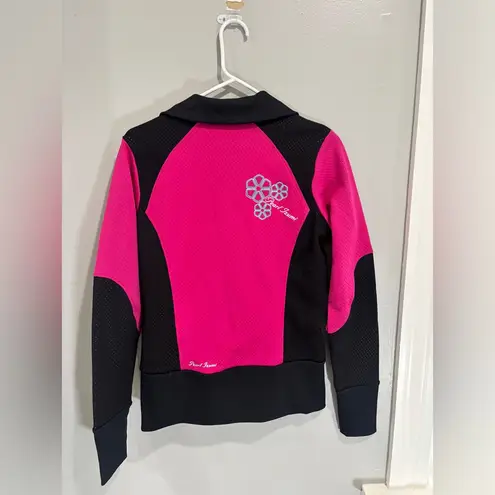 Pearl Izumi Women’s Medium M Pink Black Cycling Bike Jacket 1/4 zip long sleeve