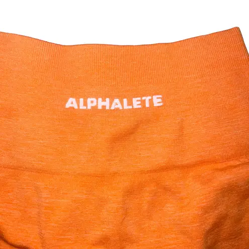 Alphalete seamless bike shorts orange XS 4”