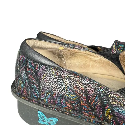Alegria Debra Womens 8-8.5 / 38 EUR Leather Multicolor Print Nursing Clogs Shoes