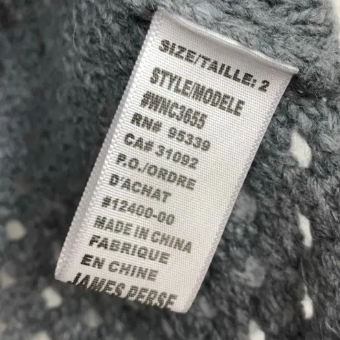 James Perse Open Knit Marina Cowl Neck Sweater Wool Alpaca Blend Grey Size 2