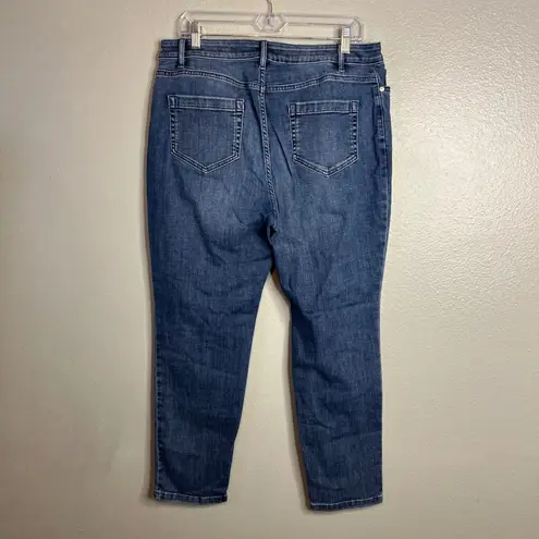J Jill Denim Curvy Fit Slim Leg Jeans Size 14P Crop Stretch Medium Wash Blue
