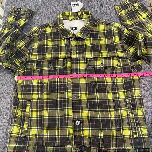 Ragged Jeans Line Plaid Denim Jacket Size L