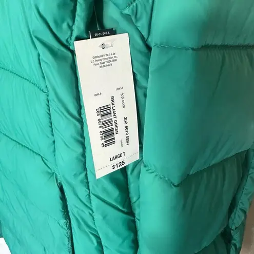 a.n.a NWT  Packable Puffer Jacket Quilted Brilliant Green Womens Size: Large Tall