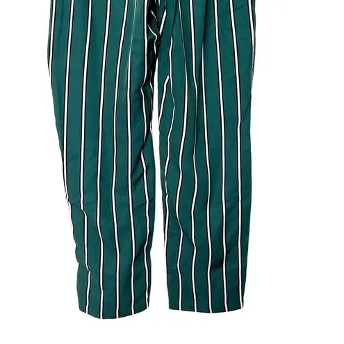 L'Academie Womens The Carla Pants Size Small Kelly Green Stripe Paperbag Waist