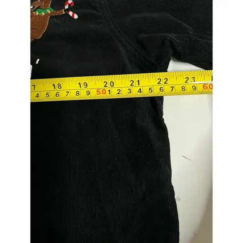 Mandal Bay Women's Black Corduroy Long Sleeve Shirt w/Rein Dancing Size S/M