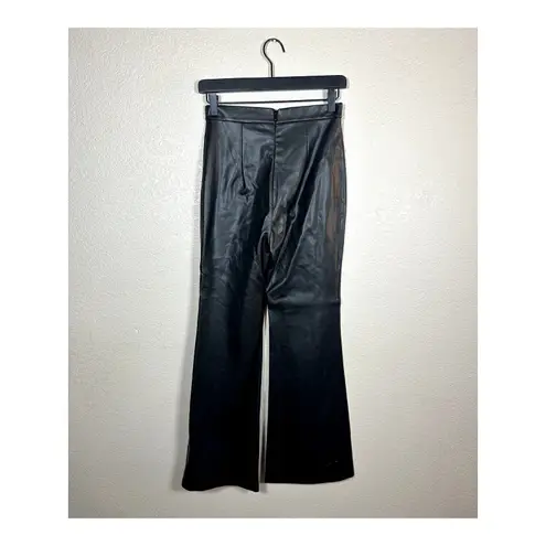 Anthropologie  Hutch Women's Size 0 Black Faux Leather Flare Pants‎