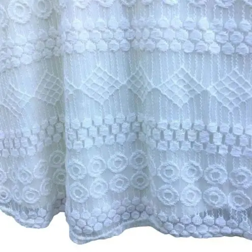 Jason Maxwell Lace Crochet Boho Ivory Slip Skirt Cottagecore