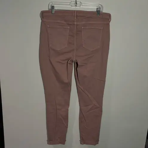 NYDJ Ami Skinny Jeans In Pink Rolled Cuff Size 14